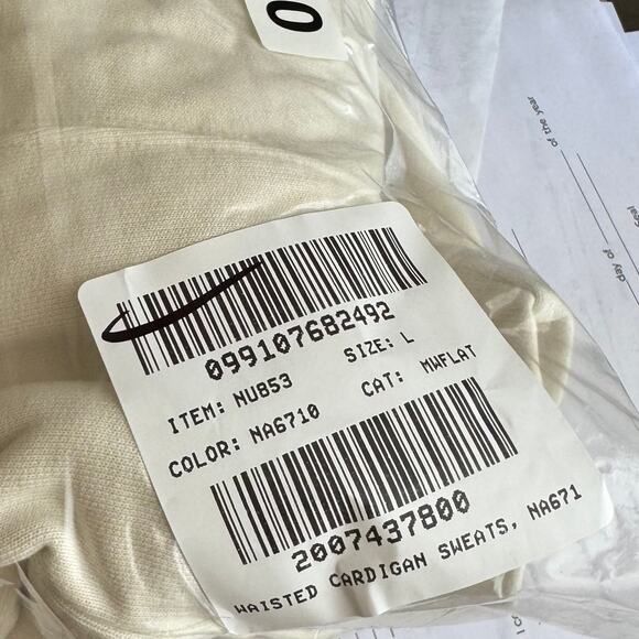 Madewell Waisted Cardigan Sweatshirt WMNS L Off White Button Up V-neck NU853 LS - Picture 14 of 14